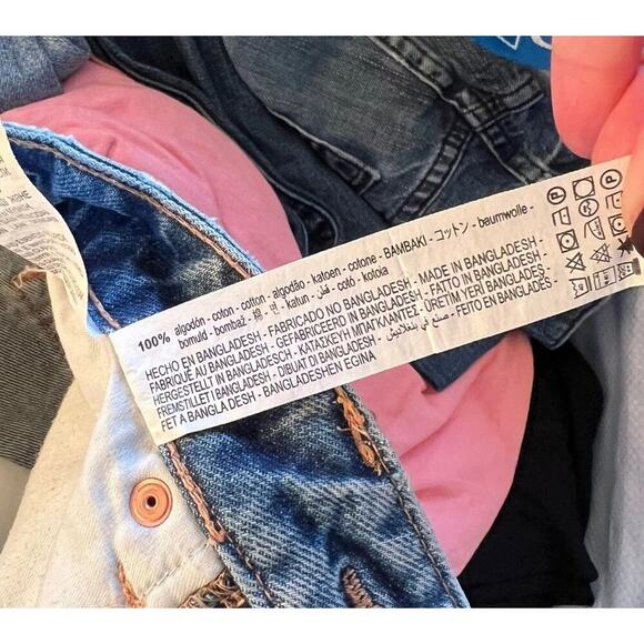 Zara High Rise Denim Shorts Blue Rolled Hem 100% Cotton Casual Summer Size 4 - Picture 2 of 5